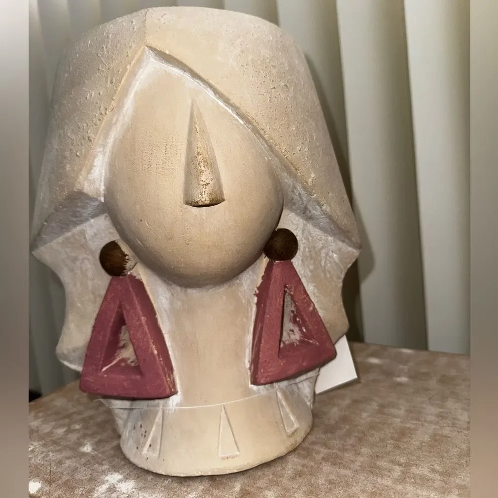 Artistic Ceramic/Resin Face Vase Pink planter